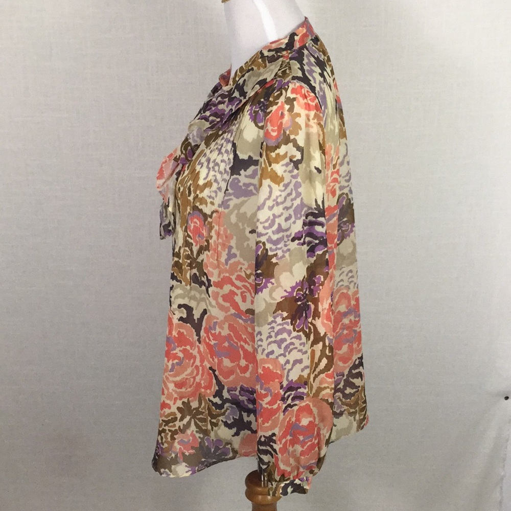 NWOT Lauren Ralph Lauren sheer floral ruffle top - Picture 5 of 7